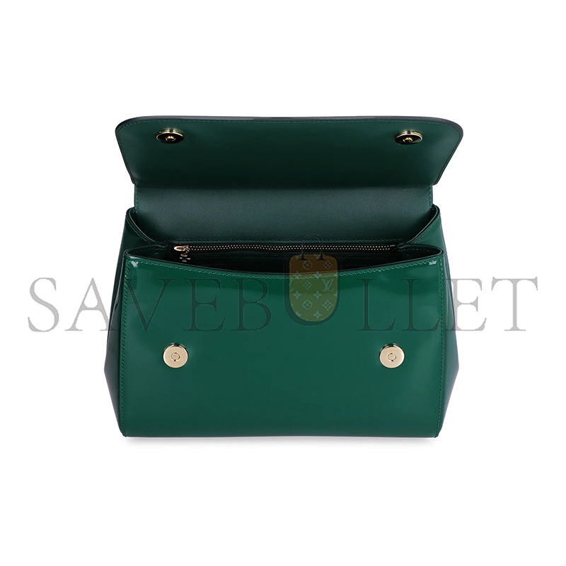 DOLCE GABBANA SICILY DAUPHINE HANDBAG PATENT LEATHER BB6002A103787174 (25*21.5*14cm)